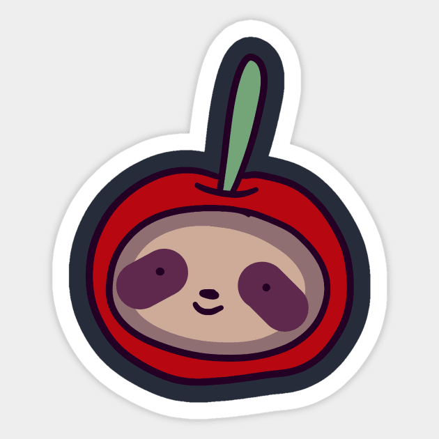 Cherry Sloth Face Sticker by saradaboru